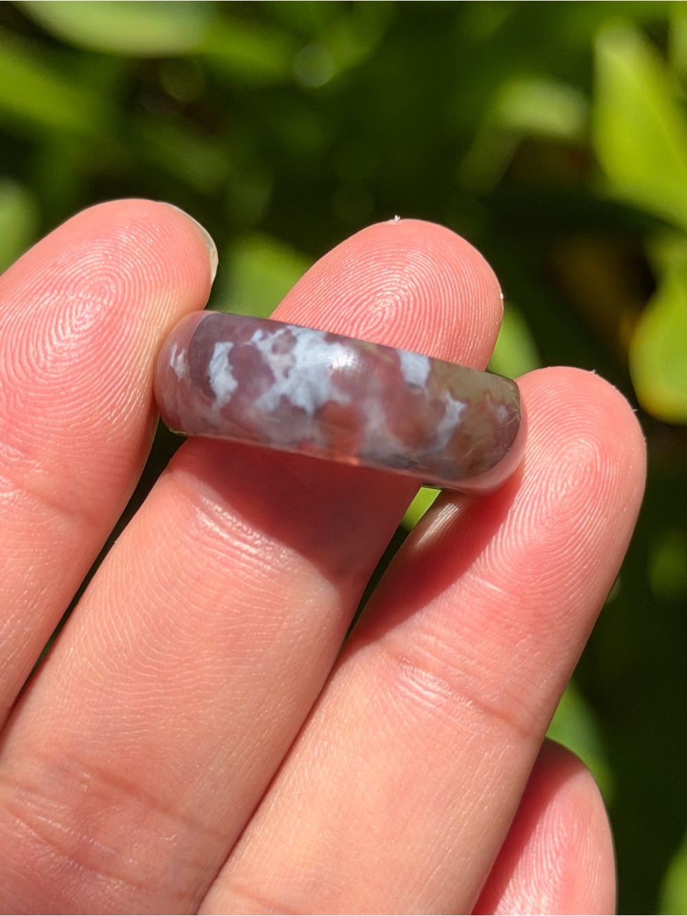 Size 7.5 Milky Red Moss Agate‎ Ring 1647